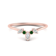 Crown Bezel Curved Band Ring